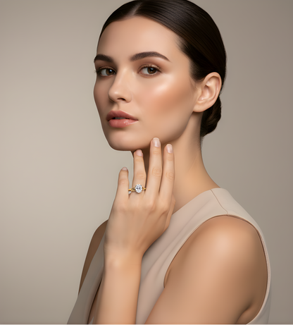 1.30 Ct Oval Lab-Grown Diamond Ring – 14K Gold