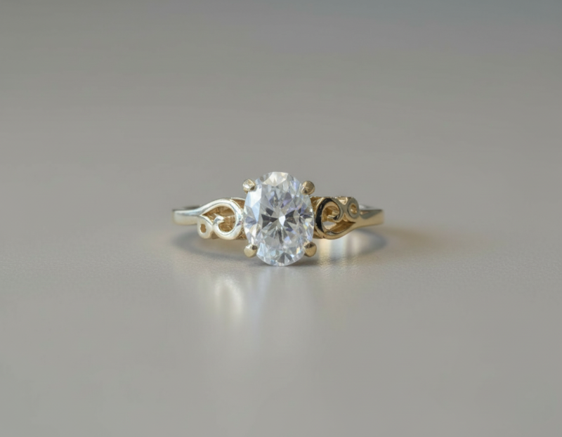 1.30 Ct Oval Lab-Grown Diamond Ring – 14K Gold