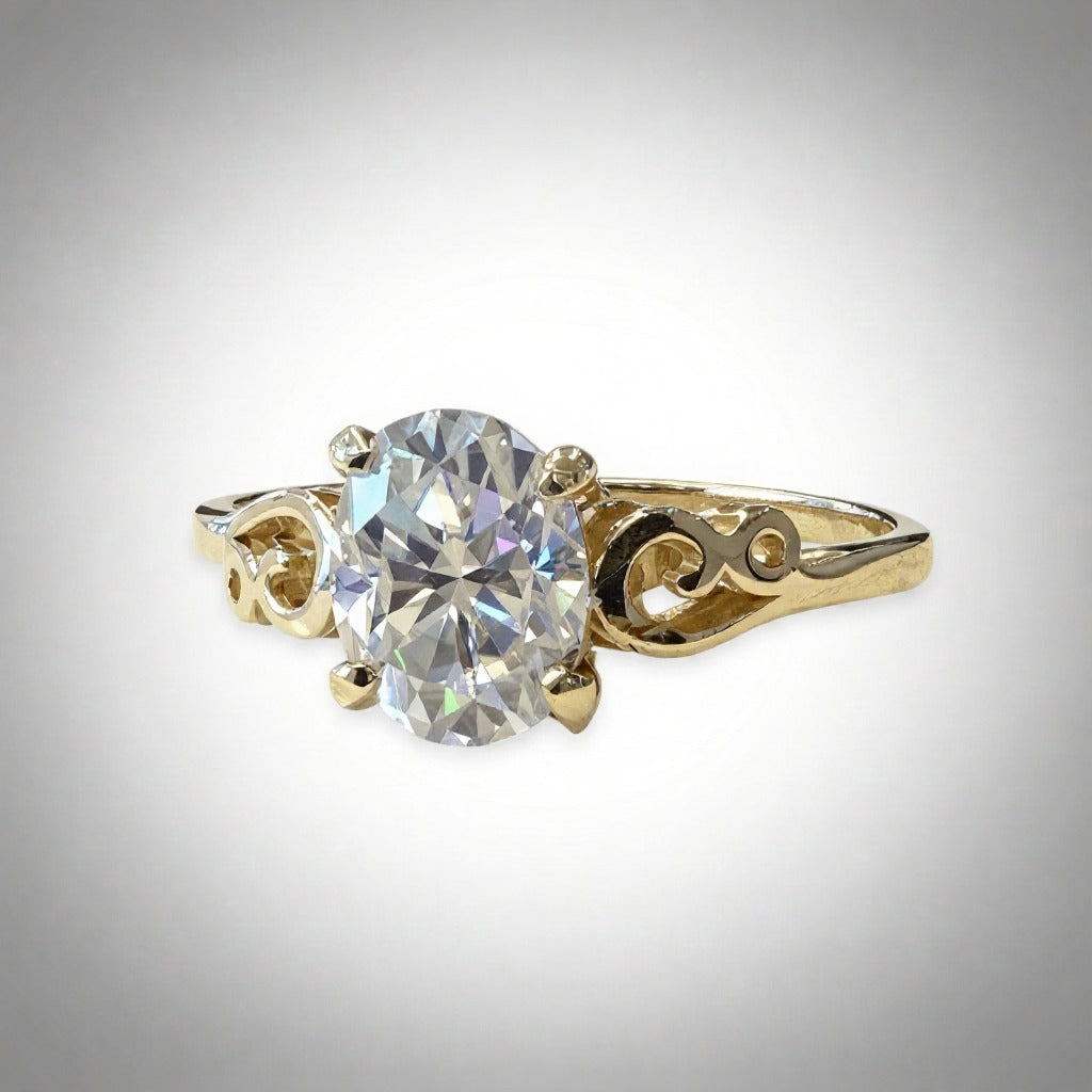 1.30 Ct Oval Lab-Grown Diamond Ring – 14K Gold