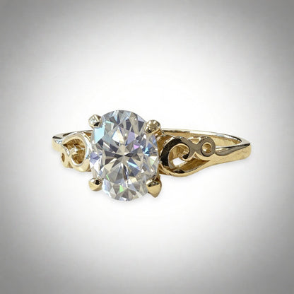 1.30 Ct Oval Lab-Grown Diamond Ring – 14K Gold